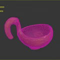 Red Swan Shaped Sculpture Bowl With Curved Neck Handle And Artistic Craftsmanship
