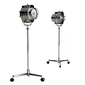 Industrial Style Floor Lamps With Metal Stand Adjustable Shade And Wheeled Base Design