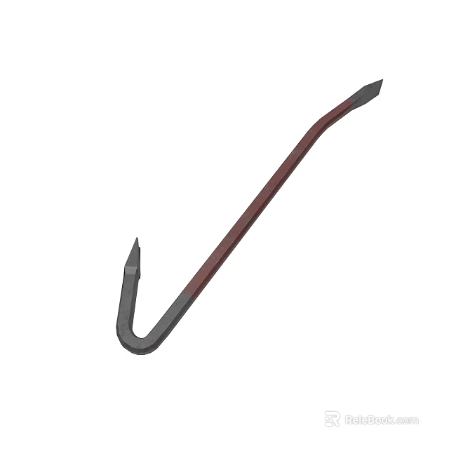 Heavy Duty Metal Hook Tool With Curved Design And Double Pointed Ends 3d model 