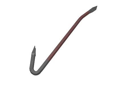 Heavy Duty Metal Hook Tool With Curved Design And Double Pointed Ends 3d model
