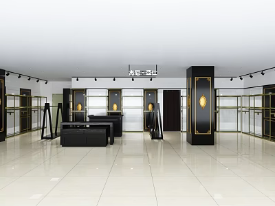 Modern store dark shoe cabinet 3d model