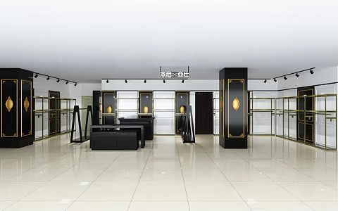 Modern store dark shoe cabinet 3d model