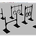 Heavy Duty Industrial Equipment with Metal Frames Ring Components and Square Bases