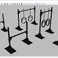 Pipe Support Support Frame Iron Frame 3d model