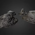 Natural Stone Sculptural Pieces With Rough Texture And Three Different Shapes Design