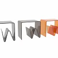 Modern Transparent Acrylic Desk With Colorful Geometric Frame And Sleek Design