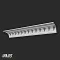 White Ornamental Architectural Component With Grooved Design And Detailed Molding