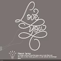 Neon Lamp With Love You Text Design And Red Blue White Yellow Green Pink Colors