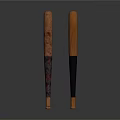 Two Durable Baseball Bats with Textured Design and Natural Wood Finish Non Slip Grip