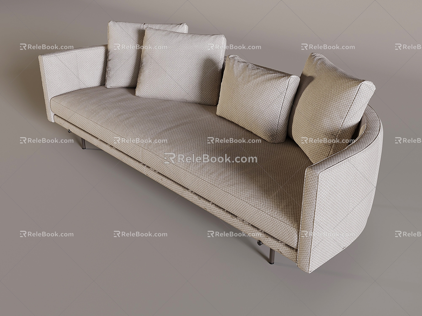 Fabric multi-person sofa pillow 3d model