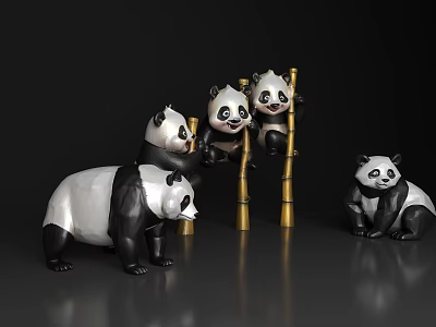 Giant Panda Giant Panda Cub Red Panda Cartoon Giant Panda Cartoon Material Cartoon Elements Cartoon Animal Character 3d model