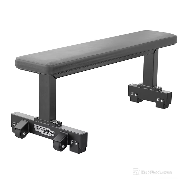 Weider Fitness Flat Bench With Stable Base And Black Padded Seat For Strength Training 3d model 