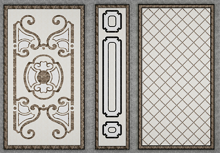 European-style floor tile stone mosaic 3d model