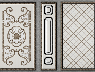 European-style floor tile stone mosaic 3d model