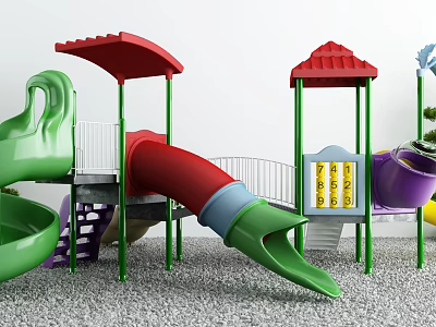 Modern slide outdoor amusement park 3d model