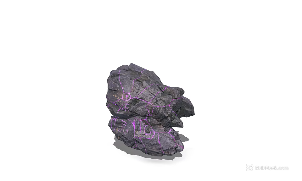 Natural Wood Stone Material With Black Surface And Purple Veins Pattern Design 3d model 