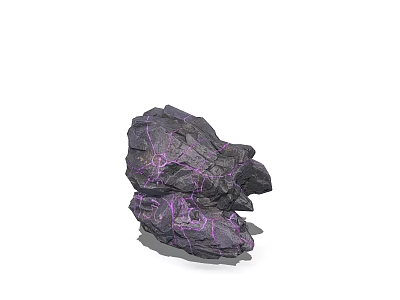 Natural Wood Stone Material With Black Surface And Purple Veins Pattern Design 3d model