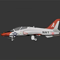 Red and White Navy Fighter Jet with Military Logo and Sleek Design