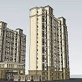 Modern High Rise Residential Buildings With Exterior Architectural Details And Balconies