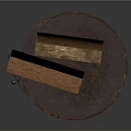 Rusty Metal Structure With Weathered Surface And Vertical Stand Base Design