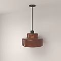 Modern Decorative Brown Hanging Chandelier With Layered Circular Design 3d model