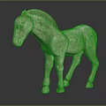 Traditional Horse Sculpture Carving In Standing Pose With Clay Material And Artistic Design