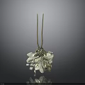 Stylish Flower Shaped Pendant With Gold Chain And White Green Petals Decorative Design