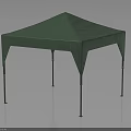 Green Outdoor Tent Like Furniture With Metal Frame And Canopy Shade