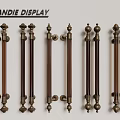 Decorative Door Handles With Various Classic Metal Designs And Craftsmanship Details