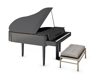 Modern grand piano 3d model