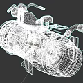 Futuristic Black Motorcycle With Jet Engine Orange Exhaust And Mechanical Details
