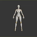 Futuristic Female Robot Character With White Body And Golden Joints 3D Model Design