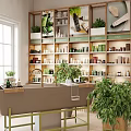 Natural Skincare and Body Products Specialty Store with Shelves Green Plants and Display Counter