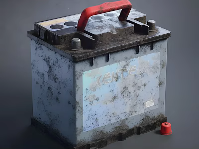 Old XENTEX Household Electrical Appliance With Red Handle And Surface Stains 3d model