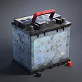 Old XENTEX Household Electrical Appliance With Red Handle And Surface Stains