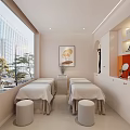 Modern Warm Pastel Beauty Nail Salon Interior Design With Practical Workstations And Clear Product