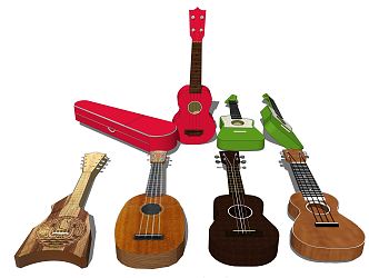 Modern ukulele guitar 3d model