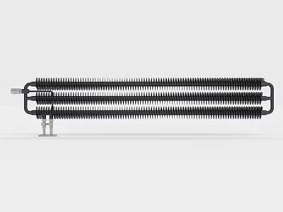 Black Metal Radiator With Horizontal Heat Dissipation Fins For Efficient Home Heating 3d model