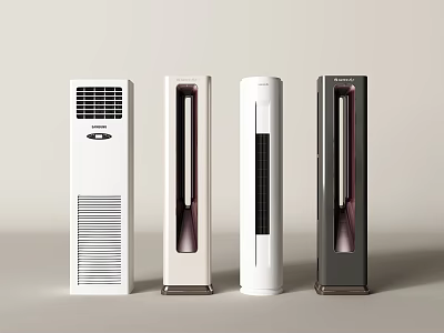 Various Modern Air Cooler Fans With Vertical Design Different Colors And Sleek Styles 3d model