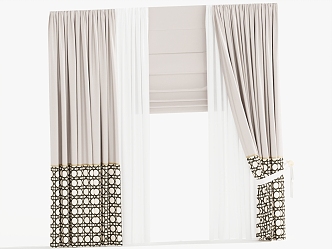 Modern Universal Curtain Gauze Curtain Gauze Curtain 3d model