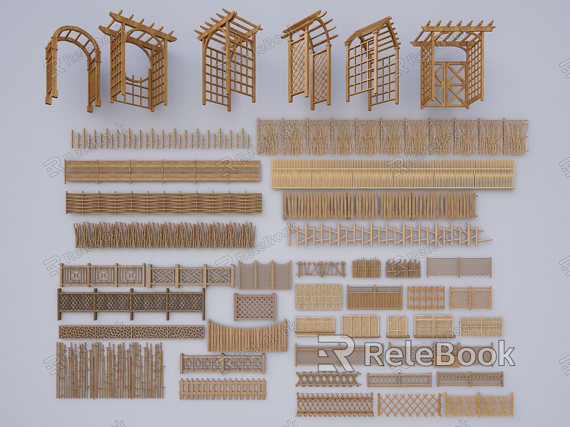 Bamboo Fence and Vegetable Garden Porch model