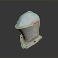 Silver Medieval Knight Helmet With Smooth Metal Surface And Riveted Neck Guard