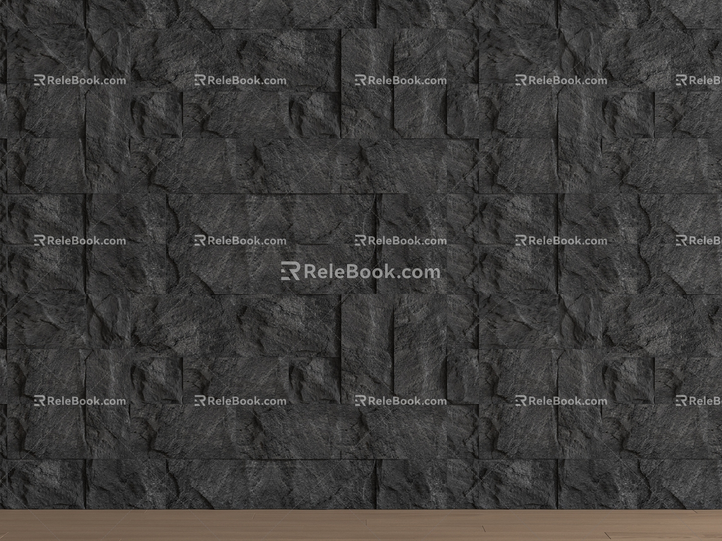 modern rubble wall molten rock 3d model