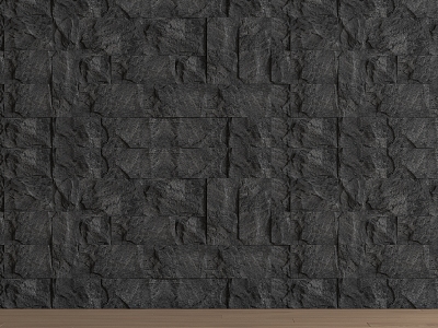 modern rubble wall molten rock 3d model