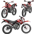 Red Off Road Motorcycle With 2T Graphics Black Seat And Knobby Tires