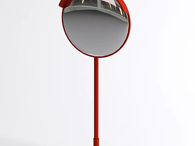 Public Traffic Safety Convex Mirror With Round Shape Red Frame And Road Observation Function 3d model