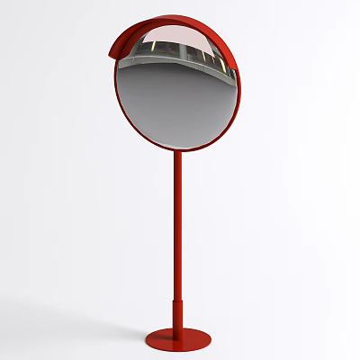 Public Traffic Safety Convex Mirror With Round Shape Red Frame And Road Observation Function 3d model