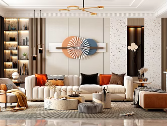 Light Luxury Living Room 3d model