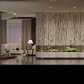 Elegant Hotel Lobby Interior Design With Hanging Chandelier Sofa Seating And Marble Floor