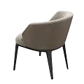 Light Gray Fabric Accent Chair with Black Legs and Modern Design